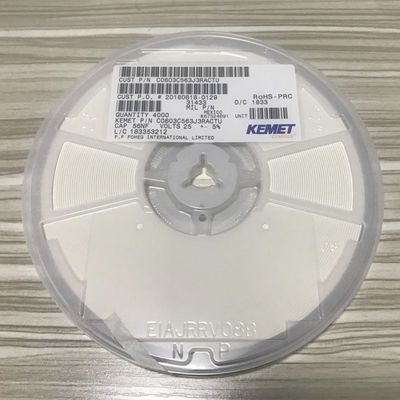 Tiny 0603 MLCC 56nF ±5% 25V X7R Dielectric -55°C to +125°C Range High CV Stable Performance RoHS Compliant Tape and Reel Packaged for Automated Assembly