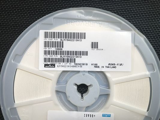 BLM15AG221SN1D 220Ω फेराइट बीड 0402 (1005 मीट्रिक) 1A नामित वर्तमान उच्च प्रतिबाधा@100MHz, वाइड टेम्प -55°C से +125°C AEC-Q200