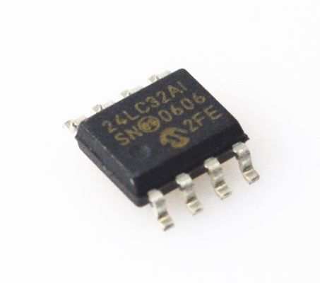 24LC32A-I/SN 32K I2C EEPROM 400kHz गति 1M राइट चक्र 2.5-5.5V रेंज 64-बाइट पेज औद्योगिक ग्रेड कम पावर RoHS अनुरूप कॉम्पैक्ट SOIC-8 पैकेज