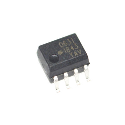 अल्ट्रा कॉम्पैक्ट एचसीपीएल-0631-500ई हाई सीएमआर 3.5kV/μs 10kV/μs आइसोलेशन 1mA कम करंट हाई टेम्प 110°C 5kV आइसोलेशन हाई स्पीड 1MBd वाइड वीसीसी 2.7-5.5V SOIC-8 पैकेज