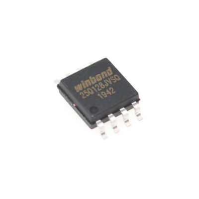 W25Q128JVSIQ 128Mb SPI NOR फ़्लैश 133MHz 4KB सेक्टर इरेज़ डुअल/क्वाड I/O 3V पावर 100K चक्र 20-वर्ष रिटेंशन 8-SOIC सुरक्षा रजिस्टर