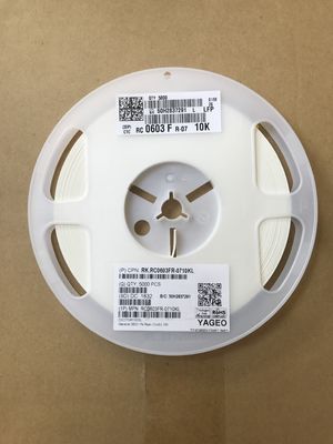 RC0603FR-0710KL 10kΩ सटीक प्रतिरोधक 0603 केस 1% सहनशीलता ±100ppm/°C TCR 1/10W रेटिंग थिन फिल्म टेक्नोलॉजी हैलोजन-मुक्त RoHS अनुरूप पुल-अप और सेंसर सर्किट के लिए