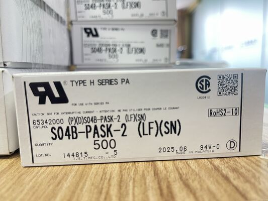 S04B-PASK-2 4-पिन 2.0 मिमी पिच टॉप-एंट्री हेडर घर्षण लॉक UL94V-0 नायलॉन 3A 250V -25°C से +85°C तक THT माउंट JST पीए सीरीज़ के लिए उपकरण