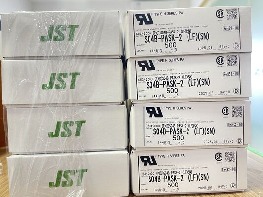 S04B-PASK-2 4-पिन 2.0 मिमी पिच टॉप-एंट्री हेडर घर्षण लॉक UL94V-0 नायलॉन 3A 250V -25°C से +85°C तक THT माउंट JST पीए सीरीज़ के लिए उपकरण